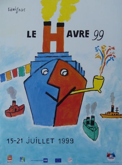 SAVIGNAC Raymond (1907-2002) (3 affichettes) FESTIVAL du NOUVEAU RIRE. (1995) - LE...