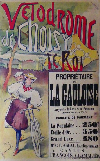 DELSA VÉLODROME de CHOISY-LE-ROI. «PROPRIÉTAIRE de la GAULOISE-Bicyclette de Luxe...