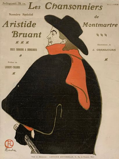 TOULOUSE-LAUTREC (d’après) LES CHANSONNIERS de MONTMARTRE. 1906 36 x 27 cm -Entoilée,...