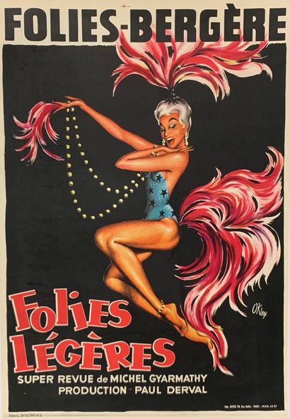 OKLEY (1924-2007) & Anonyme (2 affiches) FOLIES- BERGÈRE. « FOLIES LÉGÈRES » & FOLIES...