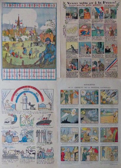 JONAS Lucien (1880-1947) et STEINLEN (2 affiches) et Divers (7 affichettes-imageries)...