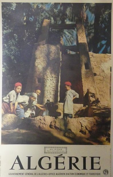 SAVINE (photo) CFA.ALGÉRIE.”AU M’ZAB.Dans une palmeraie”. Vers 1950 Printed in France-Baconnier,...