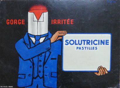 SAVIGNAC Raymond (1907-2002) SOLUTRICINE PASTILLES. « GORGE IRRITÉE ». Vers 1963...