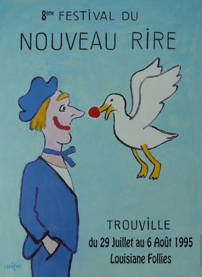 SAVIGNAC Raymond (1907-2002) (3 affichettes) FESTIVAL du NOUVEAU RIRE. (1995) - LE...