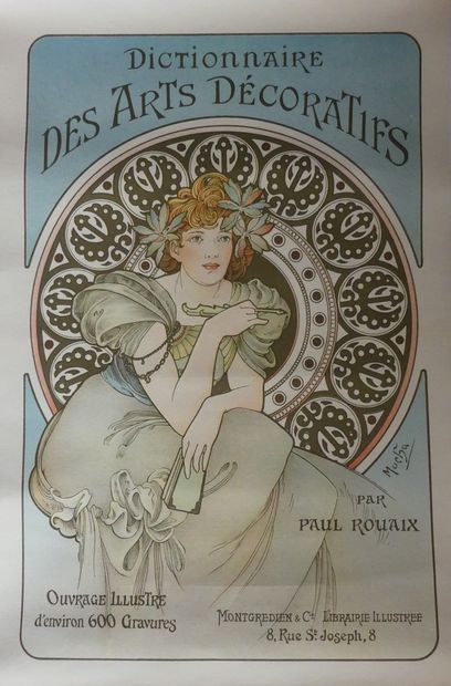 MUCHA Alphonse (1860-1939) 
DICTIONNAIRE DES ARTS DÉCORATIFS par Paul Rouaix.1902...