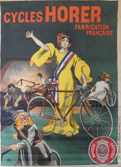 Monogramme CYCLES HORER. »FABRICATION FRANÇAISE »La Lithographie Parisienne, Robin...