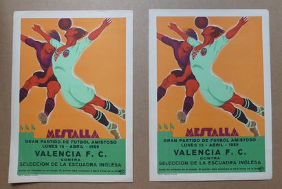 DIVERS (5 affiches et affichettes) MESTALLA. « Gran partido de FUTBOL AMISTOSO »...