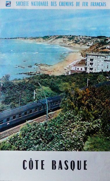 OUDOT Roland & B.D (photo) (2 affiches) SNCF-PAYS BASQUE (1951) et CÔTE BASQUE (1960)...