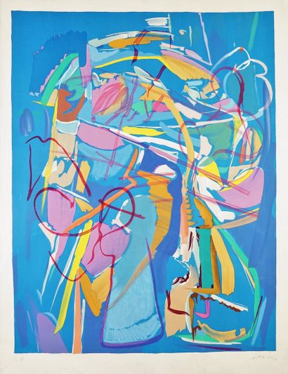 André LANSKOY (1902-1976) 
Composition abstraite. Lithographie E.A. signée au crayon...