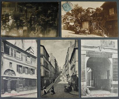 CARTES POSTALES Lot d'environ 30 cartes postales anciennes Paris, les halles et ...