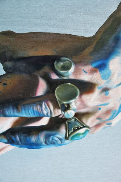 Istvan SANDORFI 1948-2007 Peinture bleue II, 1975 Peinture sur toile Signée, titrée...