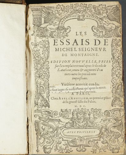 MONTAIGNE The 1598 essays. One volume