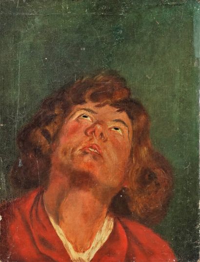 MANTOVANI ? Portrait d'homme. Huile sur toile. Signée et datée 1918 en haut à droite...