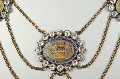 null Collier dit "d'esclavage" à trois rangs de maille jaseron en or jaune 18K (750/oo)...