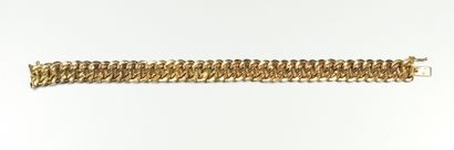 null Bracelet en or jaune 18 K 750°/°° mailles gourmette . L,18.7cm. Poids 17.8 ...