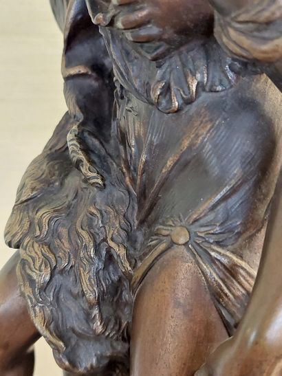 CLODION d'après Bacchanalian scene Bronze with brown patina, signed, resting on a...