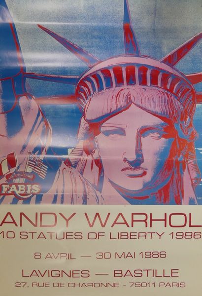 WARHOL Andy (1928-1987) LAVIGNES-BASTILLE. "10 STATUES OF LIBERTY". April-May 1986...