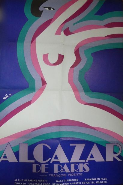 TANTIN Claude ALCAZAR DE PARIS. 1977 Ets Saint-Martin, Paris - 120 x 75 cm - Uncoated,...