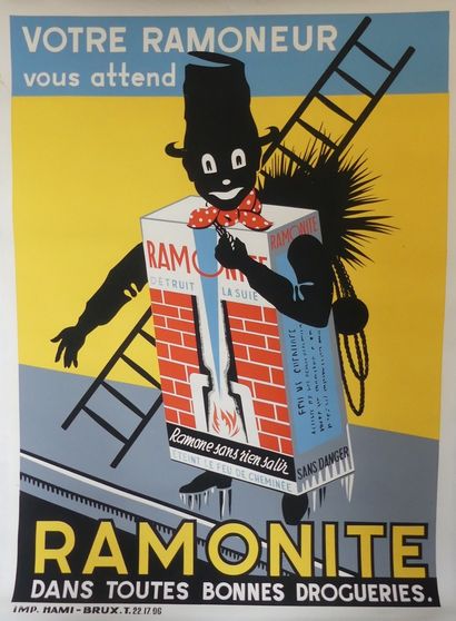 ANONYME RAMONITE DANS TOUTES BONNES DROGUERIES. Vers 1950 Imp.Hami, Bruxelles – 160...