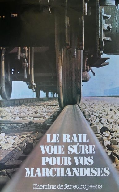 SNCF (5 affiches) ERIC. « EMPRUNT 1971 »- « LE RAIL VOIE SÛRE »-« UIC.50 ANS D’UNION...
