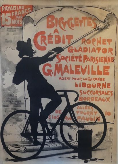 TICHON G BICYCLETTES ROCHET GLADIATOR Imprimerie Kossuth & Cie, Paris – 149 x 111...