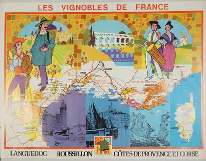 LEGALL Vignobles de France. LANGUEDOC ROUSSILON Euro Pub – 93,5 x 66, 5 cm – Entoilée,...