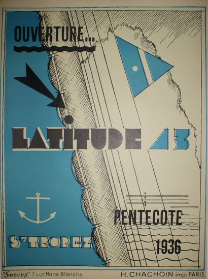 PINGUSSON G.H OUVERTURE… LATITUDE 43. ST.TROPEZ. 1936 Imprimerie Chachoin, Paris...
