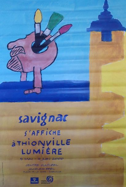SAVIGNAC (d’après) (3 posters) BRÜNA. "THE BEER THAT WARMS YOU UP". 2001 and LES...