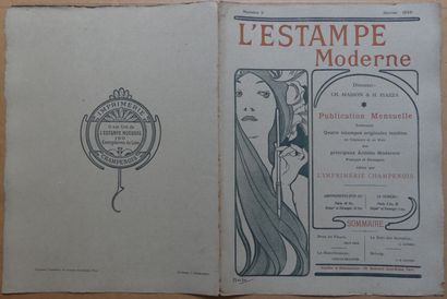 L’ESTAMPE MODERNE – Numéro 9 - Janvier 1898 (4 estampes) AMAN « SOUS LES FLEURS»...