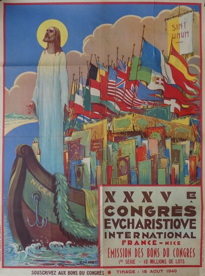 FAÏNO XXXVE CONGRÈS EUCHARISTIQUE INTERNATIONAL. « FRANCE-NICE ». Août 1940 Imprimerie...