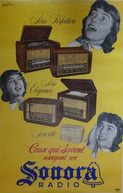 ARESTEIN (3 affiches) SONORA TÉLÉVISION & SONORA RADIO. Vers 1955 Imp. A.M.G – 120...