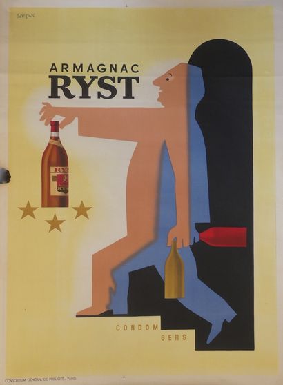 SAVIGNAC Raymond (1907-2002) ARMAGNAC RYST. « Condom Gers ». Vers 1943 Consortium...