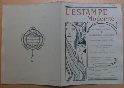 L’ESTAMPE MODERNE – Numéro 4 - Août 1897 (4 estampes) DARBOUR « Jeune Fille aux Coquelicots...
