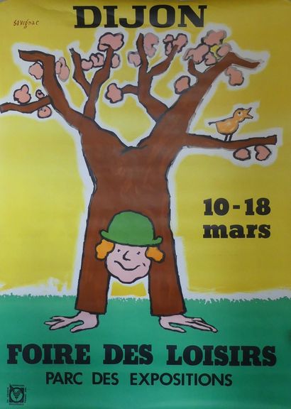 SAVIGNAC Raymond (3 posters) SNCF " VOYAGEZ A MOITIÉ PRIX " (1976) - FOIRE DE DIJON...