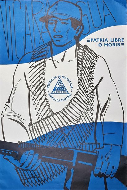 null PROPAGANDE POSTERS Republique de Nicaragua 1 poster not on canvas 97 x 65 cm...