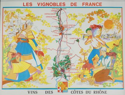 DUTTER M.S Les Vignobles de France. VINS DES CÔTES DU RHÔNES Euro Pub – 93,5 x 66,...