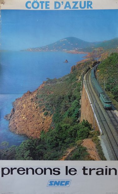 SNCF (5 affiches) PRENONS LE TRAIN. « ARDENNES » (1969) - « LIMOUSIN » (1974) - «...