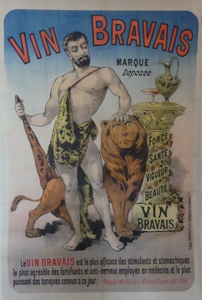 ANONYME VIN BRAVAIS. Vers 1900 Imprimerie Charles Verneau, Paris – 116 x 78 cm –...
