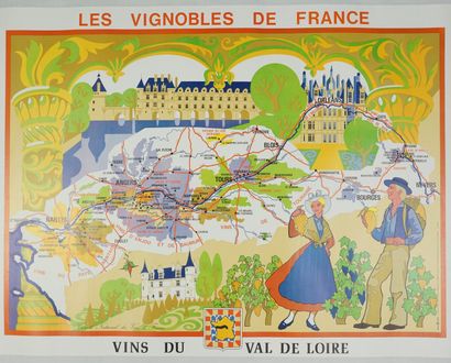 LEGALL Vignobles de France. VAL DE LOIRE Euro Pub – 93,5 x 66, 5 cm – Entoilée, bon...