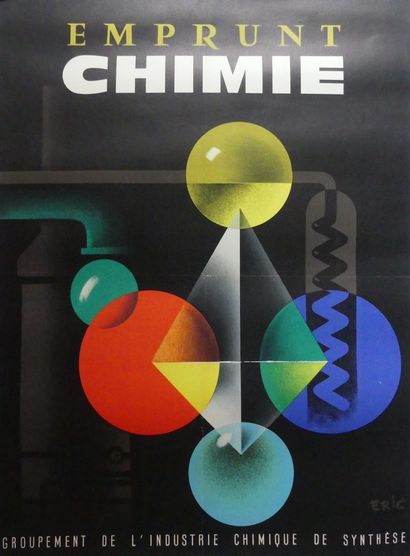 ERIC & RAVO René (2 Posters) EMPRUNT CHIMIE & BONS 5% Imp.Courbet, Paris and without...