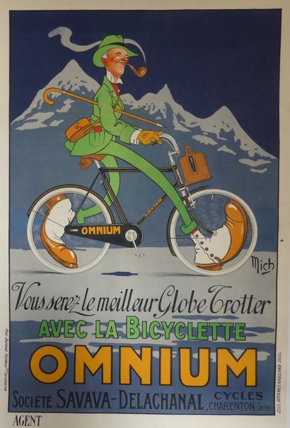 MICH (1881-1923) "YOU WILL BE THE BEST GLOBE TROTTER WITH THE OMNIUM BICYCLE" Gaillard...