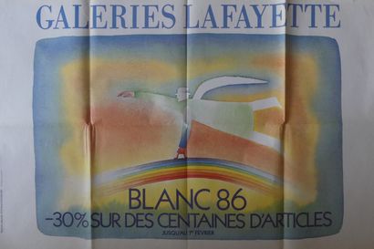 FOLON Jean-Michel (1934-2005) et DIVERS (4 affiches) GALERIES LAFAYETTE.« BLANC 86...