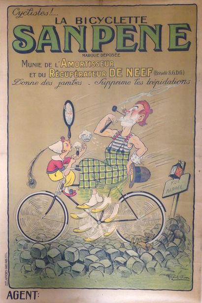 VION RAOUL LA BICYCLETTE SANPENE Société Nouvelle Affiches Gaillard, Paris-Amiens-...
