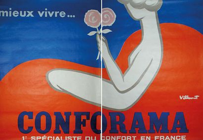 VILLEMOT Bernard (1911-1990) CONFORAMA "MIEUX VIVRE".1978 Printed by I.P.A, Champigny...