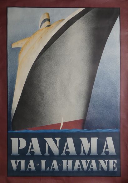 ANONYME PANAMA VIA-LA-HAVANE. Vers 1960 Sans mention de l’imprimeur – 91 x 64 cm...