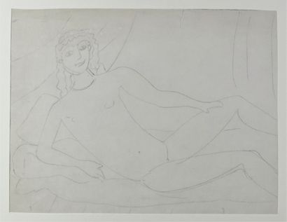 André DERAIN (1880-1954) Nu allongé. Dessin à la mine de plomb sur papier. 29.5 x...