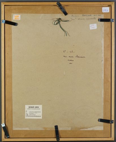 Odilon ROCHE (1868-1947) Nu aux cheveux noirs. Aquarelle sur traits de crayon. Signée...