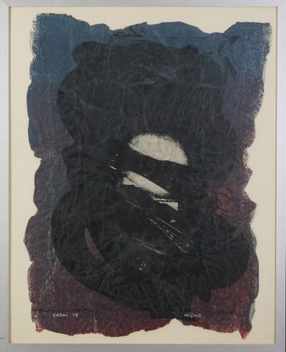 Ladislas KIJNO (1921-2012) 
Essai IV Peinture et encre monotype sur fond de peinture...