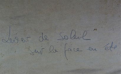 Pierre CALES (1870-1961) Levée de soleil sur la place en été. Huile sur carton signée...