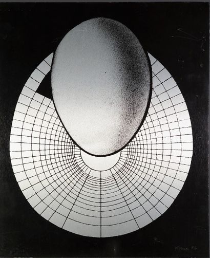CLAUDE VISEUX (1927-2008) Composition. Sérigraphie sur plaque de métal signée et...